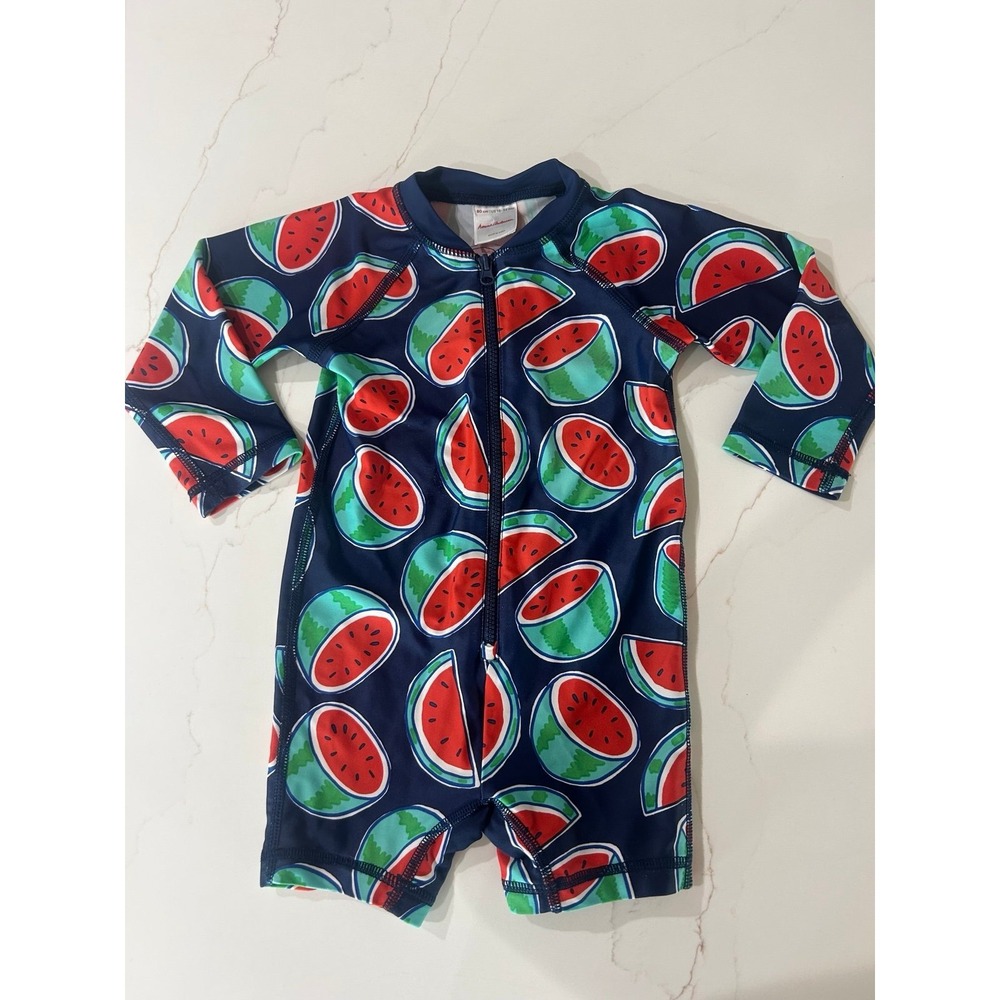 Hanna Andersson Baby Toddler Swimsuit Rash Guard With Zipper 18-24 Months